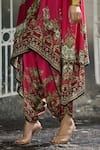 Shop_Rajdeep Ranawat_Fuchsia Tunic Silk Block Printed Floral Cowl Lavanya Draped And Dhoti Pant Set 