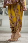 Shop_Rajdeep Ranawat_Yellow Kurta Silk Printed Floral Vine Band Mabel Shirt And Dhoti Pant Set 