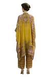 Buy_Rajdeep Ranawat_Yellow Tunic Silk Printed Floral Band Collar Chantelle And Palazzo Set 