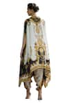 Rajdeep Ranawat_Black Tunic Silk Printed Regal Cowl Neck Lavanya Draped And Dhoti Pant Set _at_Aza_Fashions