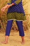 Shop_The Home Affair_Blue Pure Crushed  Lining Tie Dye Bandhani Boho Kurta Pant Set _Online_at_Aza_Fashions