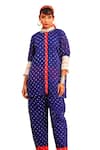 Buy_The Home Affair_Orange Pure Crushed Cotton Lining Mirror Cuff Embroidered Kurta Pant Set _Online_at_Aza_Fashions