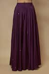 Keith Gomes_Purple Tunic And Palazzo Silk Embellished Sequin V-neck Asymmetric Set _Online_at_Aza_Fashions