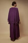 Shop_Keith Gomes_Purple Chiffon Crepe Embellished Bead Round Layered Tunic With Palazzo _at_Aza_Fashions