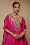 Buy_Keith Gomes_Pink Tunic And Palazzo Silk Embellished Sequin Round Yoke Set _Online_at_Aza_Fashions