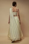 Shop_Keith Gomes_Ivory Blouse Georgette Embellished Sequin Pearl Layered Lehenga Saree Set _at_Aza_Fashions