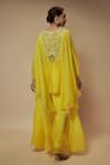 Shop_Keith Gomes_Yellow Silk Organza Embellished Sequin Square High-low Tunic With Palazzo _at_Aza_Fashions