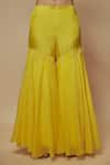 Keith Gomes_Yellow Silk Organza Embellished Sequin Round Floral Vine Bead Kurta Gharara Set _Online_at_Aza_Fashions