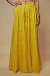 Buy_Keith Gomes_Yellow  Organza Embellished Sequin And Floral Pearl Palazzo Set _Online_at_Aza_Fashions