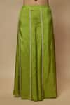 Keith Gomes_Green Silk Embellished Sequin Round Asymmetric Tunic With Palazzo _Online_at_Aza_Fashions