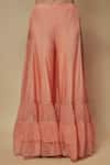 Keith Gomes_Peach Silk Organza Embellished Zardozi Embroidered Floral Kurta Palazzo Set _Online_at_Aza_Fashions