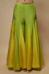 Keith Gomes_Green Silk Organza Embellished Zardozi Embroidered Cut-out Tunic Palazzo Set _Online_at_Aza_Fashions