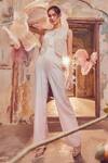 Buy_SHRIYA SOM_Ivory Crepe Round Ombre Jumpsuit _at_Aza_Fashions