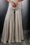 SHRIYA SOM_Ivory Chiffon Pearl Embellished Gharara Pant _Online_at_Aza_Fashions