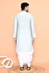 Shop_Arihant Rai Sinha_Blue Kurta Silk Embroidered Thread And Off-white Dhoti Pant Set _at_Aza_Fashions