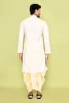 Shop_Arihant Rai Sinha_Off White Kurta Cotton Embroidered Thread And Dhoti Pant Set _at_Aza_Fashions