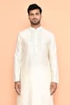 Buy_Arihant Rai Sinha_Cream Kurta Silk Embroidered Thread And Dhoti Pant Set _Online_at_Aza_Fashions