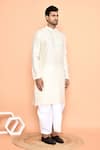 Arihant Rai Sinha_Cream Kurta Silk Embroidered Thread And Dhoti Pant Set _at_Aza_Fashions