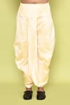 Arihant Rai Sinha_Yellow Kurta Cotton Embroidered Thread And Beige Dhoti Pant Set _Online_at_Aza_Fashions