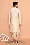 Shop_Arihant Rai Sinha_Beige Art Silk Embroidered Thread Kurta And Dhoti Pant Set _at_Aza_Fashions