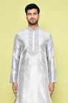 Buy_Arihant Rai Sinha_Grey Art Silk Embroidered Thread Work Kurta And Dhoti Pant Set _Online_at_Aza_Fashions