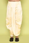 Arihant Rai Sinha_Yellow Kurta Silk Embroidered Thread And Beige Dhoti Pant Set _Online_at_Aza_Fashions