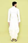 Shop_Arihant Rai Sinha_Cream Kurta Cotton Embroidered Thread And Off-white Dhoti Pant Set _at_Aza_Fashions