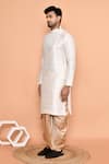 Arihant Rai Sinha_Cream Art Silk Embroidered Thread Kurta And Dhoti Pant Set _at_Aza_Fashions