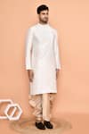 Buy_Arihant Rai Sinha_Cream Art Silk Embroidered Thread Kurta And Dhoti Pant Set 