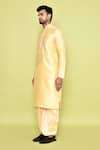 Buy_Arihant Rai Sinha_Yellow Art Silk Embroidered Thread Mirror Work Kurta And Cream Dhoti Pant Set 