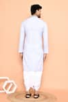 Shop_Arihant Rai Sinha_Blue Kurta Cotton Embroidered Thread And Off-white Dhoti Pant Set _at_Aza_Fashions