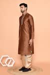 Buy_Arihant Rai Sinha_Brown Art Silk Embroidery Butti Kurta And Dhoti Pant Set 