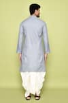 Shop_Arihant Rai Sinha_Grey Kurta Cotton Embroidered Placket Straight With Dhoti Pant _at_Aza_Fashions