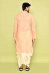 Shop_Arihant Rai Sinha_Pink Kurta Cotton Embroidered Placket Tonal With Dhoti Pant _at_Aza_Fashions