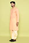 Buy_Arihant Rai Sinha_Pink Kurta Cotton Embroidered Placket Tonal With Dhoti Pant 