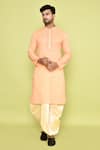 Arihant Rai Sinha_Pink Kurta Cotton Embroidered Placket Tonal With Dhoti Pant _Online