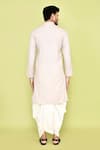 Shop_Arihant Rai Sinha_Ivory Kurta Cotton Embroidered Placket Floral Bloom With Dhoti Pant _at_Aza_Fashions