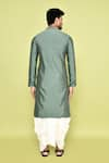 Shop_Arihant Rai Sinha_Green Kurta Silk Embroidery Mirror With Dhoti Pant _at_Aza_Fashions