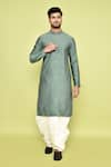 Arihant Rai Sinha_Green Kurta Silk Embroidery Mirror With Dhoti Pant _Online