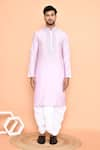 Arihant Rai Sinha_Purple Kurta Silk Embroidery Mirror Miniature Butti With Dhoti Pant _at_Aza_Fashions