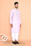 Shop_Arihant Rai Sinha_Purple Kurta Silk Embroidery Mirror Miniature Butti With Dhoti Pant 