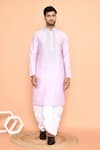 Arihant Rai Sinha_Purple Kurta Silk Embroidery Mirror Miniature Butti With Dhoti Pant _Online