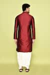 Shop_Arihant Rai Sinha_Maroon Kurta Silk Plain With Dhoti Pant _at_Aza_Fashions