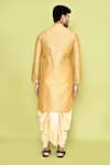 Shop_Arihant Rai Sinha_Yellow Art Silk Plain Straight Kurta With Dhoti Pant _at_Aza_Fashions