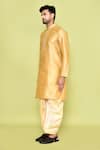 Arihant Rai Sinha_Yellow Art Silk Plain Straight Kurta With Dhoti Pant _at_Aza_Fashions