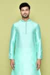 Arihant Rai Sinha_Green Art Silk Plain Straight Kurta With Dhoti Pant _at_Aza_Fashions