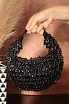 Buy_Aloha by PS_Black Glass Crystal Half Crescent Shaped Bag _at_Aza_Fashions