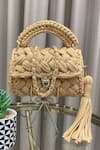 Buy_BIJIT_Beige Cotton Yarn Braided Sling Bag With Strap _at_Aza_Fashions