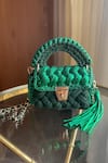 Buy_BIJIT_Green Forestia Braided Sling Bag With Strap _at_Aza_Fashions