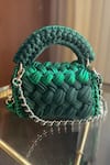 Shop_BIJIT_Green Forestia Braided Sling Bag With Strap _at_Aza_Fashions